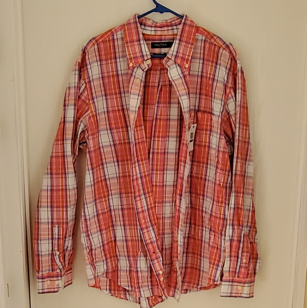 Men's LS Nautica Button Down Slim Fit NWT